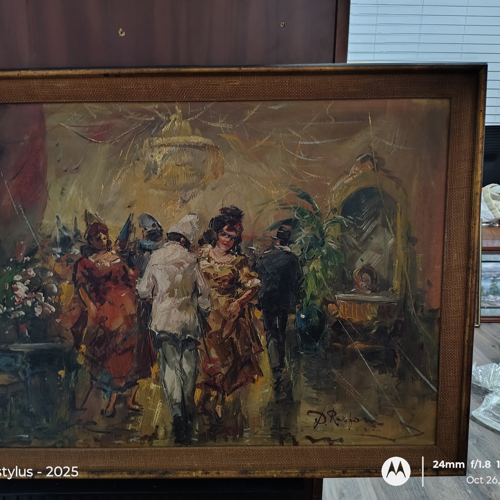 Elegant Vintage Art Painting with Gold Frame